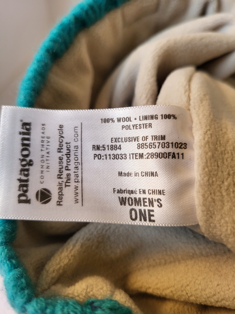 Vintage Patagonia Womens Beatrice Tobago Blue 100% Wool Beanie - Picture 6 of 9